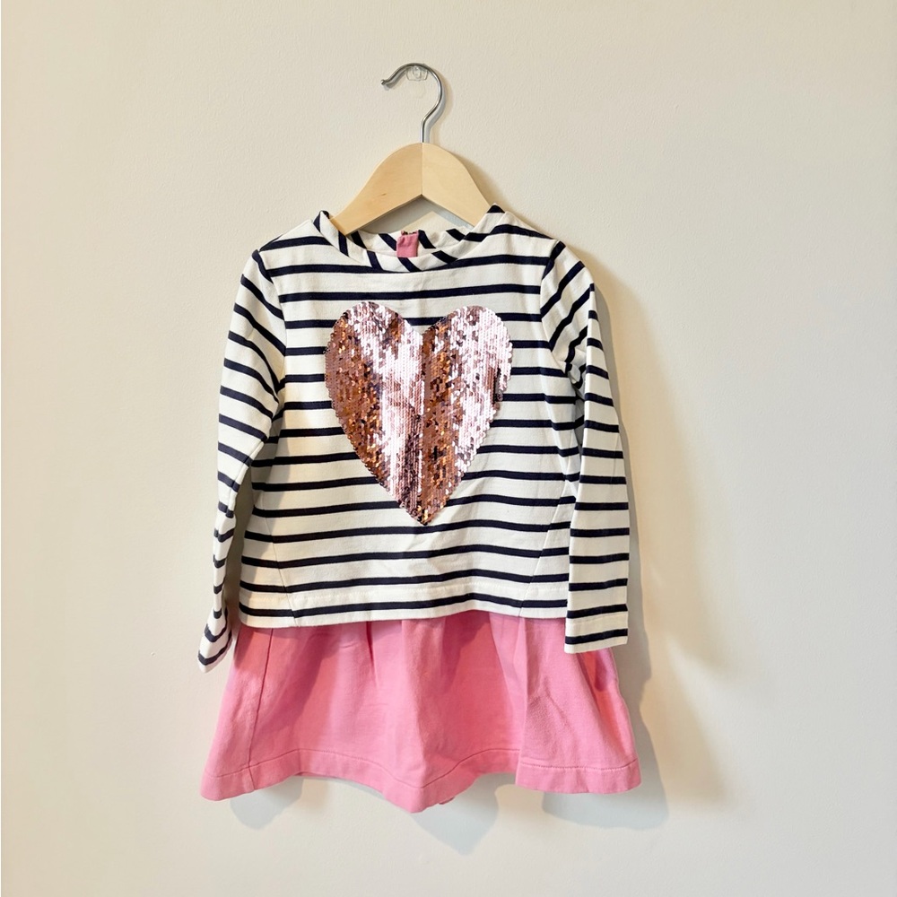 Joules Girls Heart Sequin Dress Size 5y